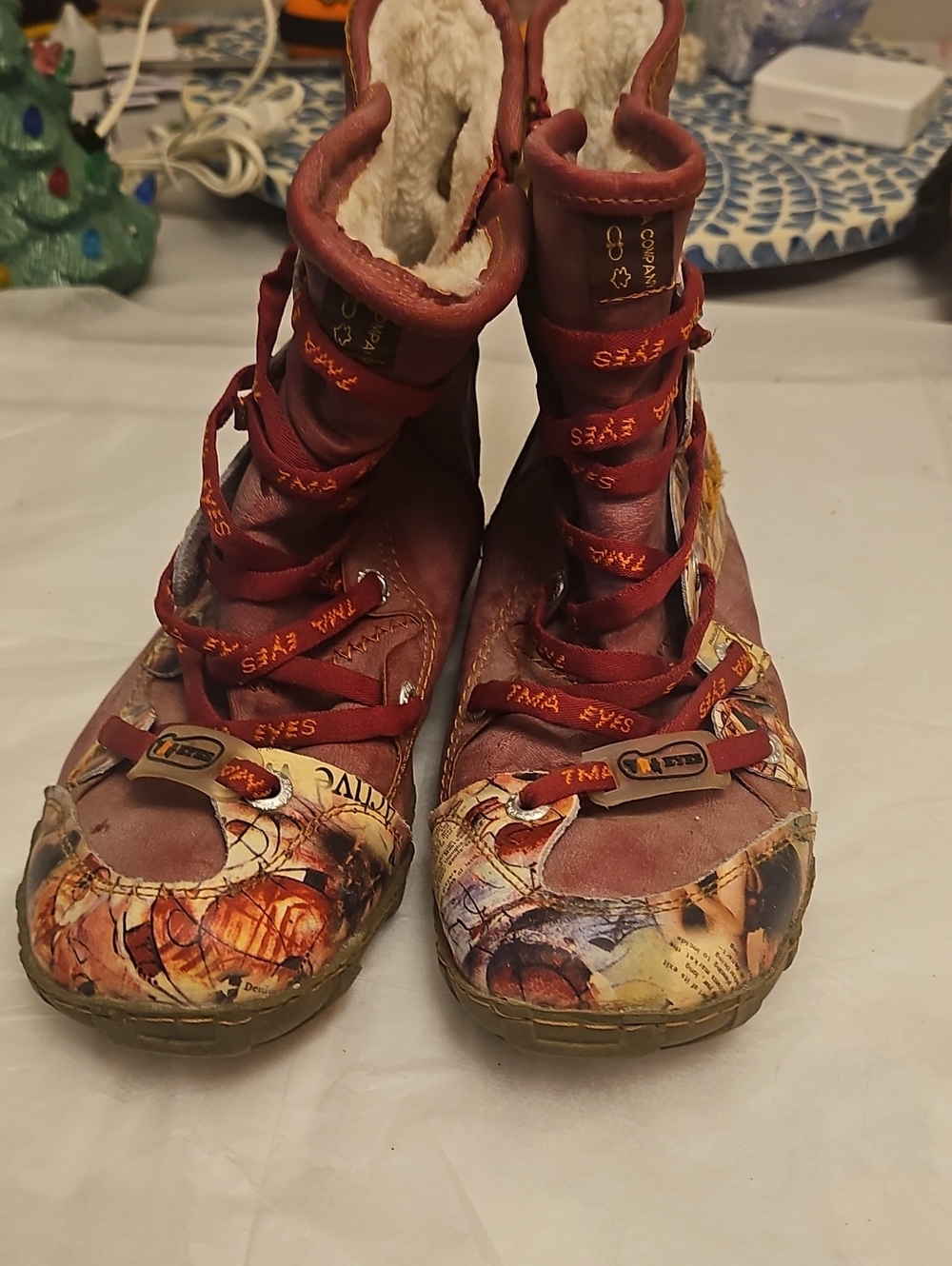 Tma Eyes Abstract Print Winter Boots US 9